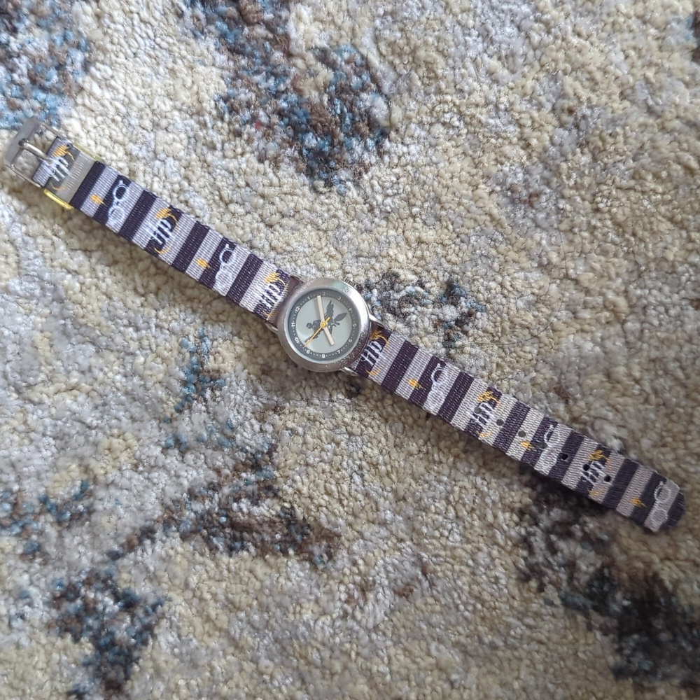 Harry Potter Watch Grey stripes quidditch glasses lightening bolt
